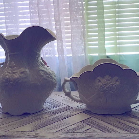 Vintage Porcelain Victorian Pitcher & Server - Picture 14 of 15